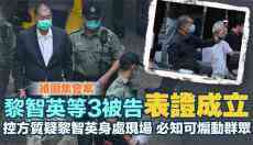 涉維園非法集結案 黎智英等3名被告表證成立