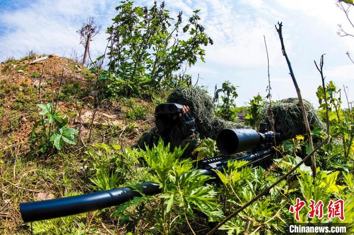 狙擊手隱蔽狙擊目標(biāo)?！≡览?攝