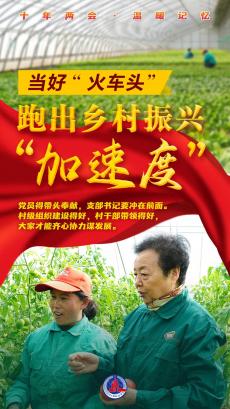 十年兩會｜“當好‘火車頭’ 跑出鄉(xiāng)村振興‘加速度’
