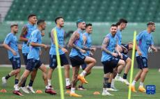 阿根廷隊進(jìn)行賽前訓(xùn)練