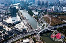 天空之鏡與“天津之眼”對(duì)望 “橋”見津門非凡魅力