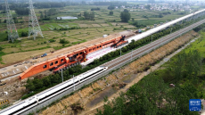 滬寧合高鐵安徽段站前四標箱梁架設(shè)完成