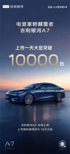 六大河報道 | 吉利銀河A7上市一天大定破萬