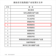 衡陽高新區(qū)入選首批數據產業(yè)集聚區(qū)?